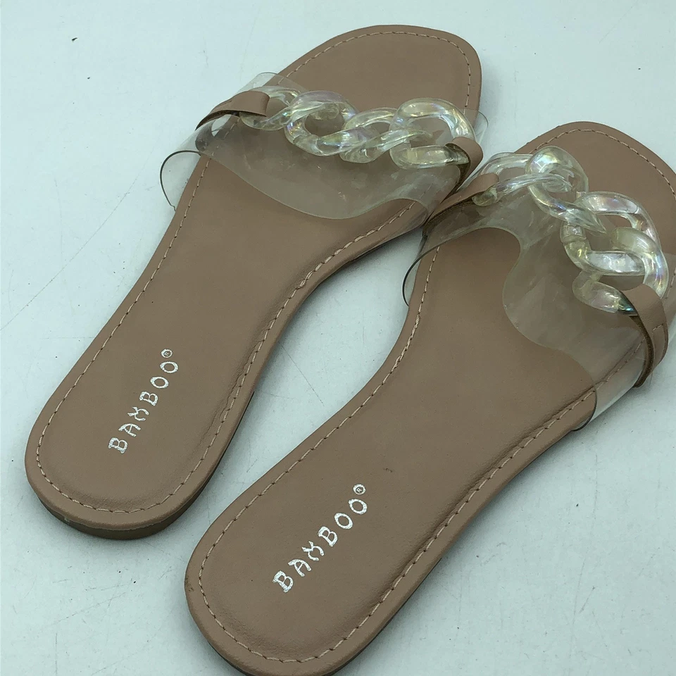 Sandalias de bambú para dama transparentes sin cordones punta abierta MUJERES talla 9 Foto 4 de 4