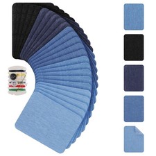 TIESOME Iron on Jean Patches for Clothes, 20Pcs Denim Blue Black