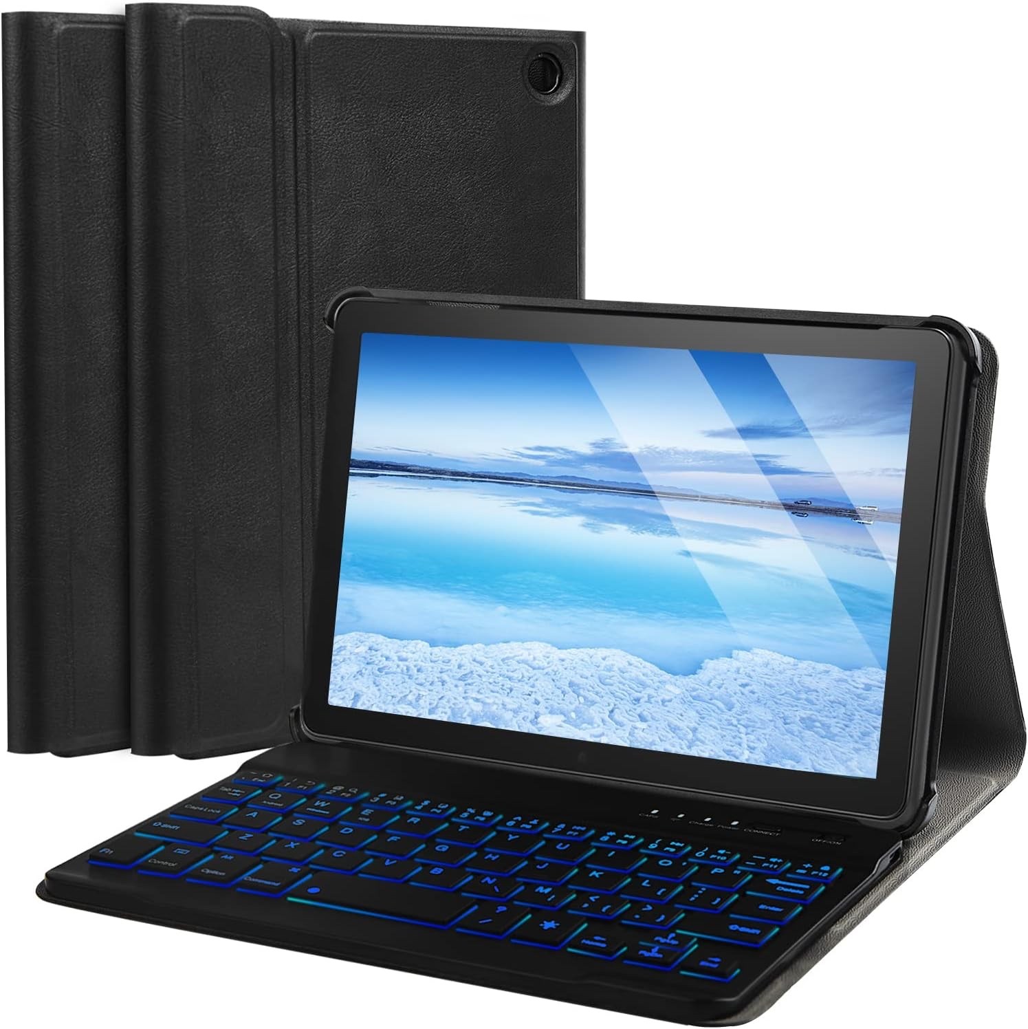 Case for Amazon Fire HD 8/8+ (2024) w/ Detachable Backlit Keyboard - Black
