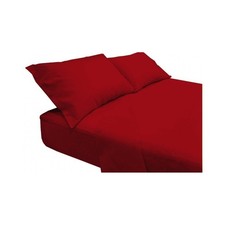 PLEIN DRAP DE LIT, DRAPS DE COULEUR UNIE ROUGE FEU