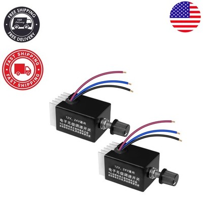 Powerful 10A Stepless Speed Regulator for DC Motors - 2-Pack Electronic Switch