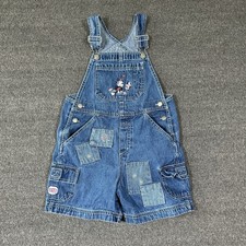 Vintage Disney Store Minnie Mouse Patchwork Denim Shortalls Girls Size 5-6