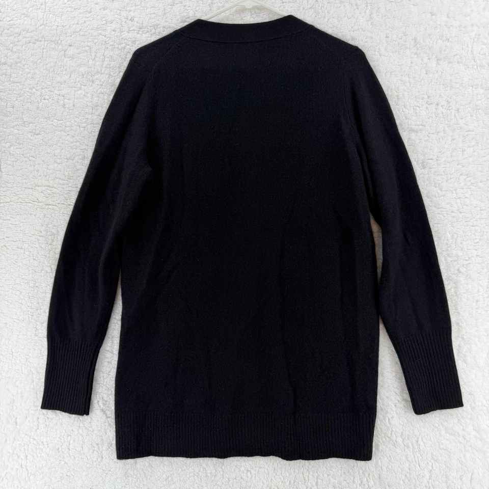 C by Bloomingdale's Cashmere Cardigan Sweater Womens Large Black Button Jacket - Image 2 of 4