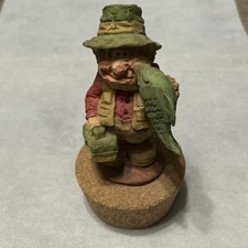 Vintage Spit N Whittle Bottle Stopper Fishtale Frank Cork Fishing Fisherman