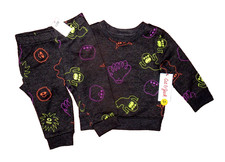 Cat Jack Baby Halloween Outfit Size 12M 2pc Set Sweatshirt Jogger Pants NWT