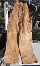 Vintage Carhartt Mens 6FB Brown  Duck Bib Overall Workwear 40 x 30 USA