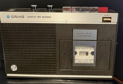Vintage Craig 2611 Cassette Tape Recorder Tested Works Japan Sanyo Dynamic Mic