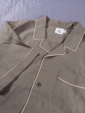 Flint and Tinder Loop Collar Shirt Mens 2XL Open Weave Camp Shirt Huckberry EUC