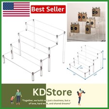 Acrylic 4-Tier Display Shelf Organizer for Figurines, Cosmetics and Desserts