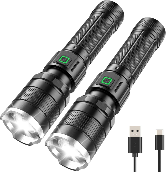 Gearlite Taschenlampe Led Aufladbar, 10000 Lumen Led Taschenlampe Extrem Hell Mi-image