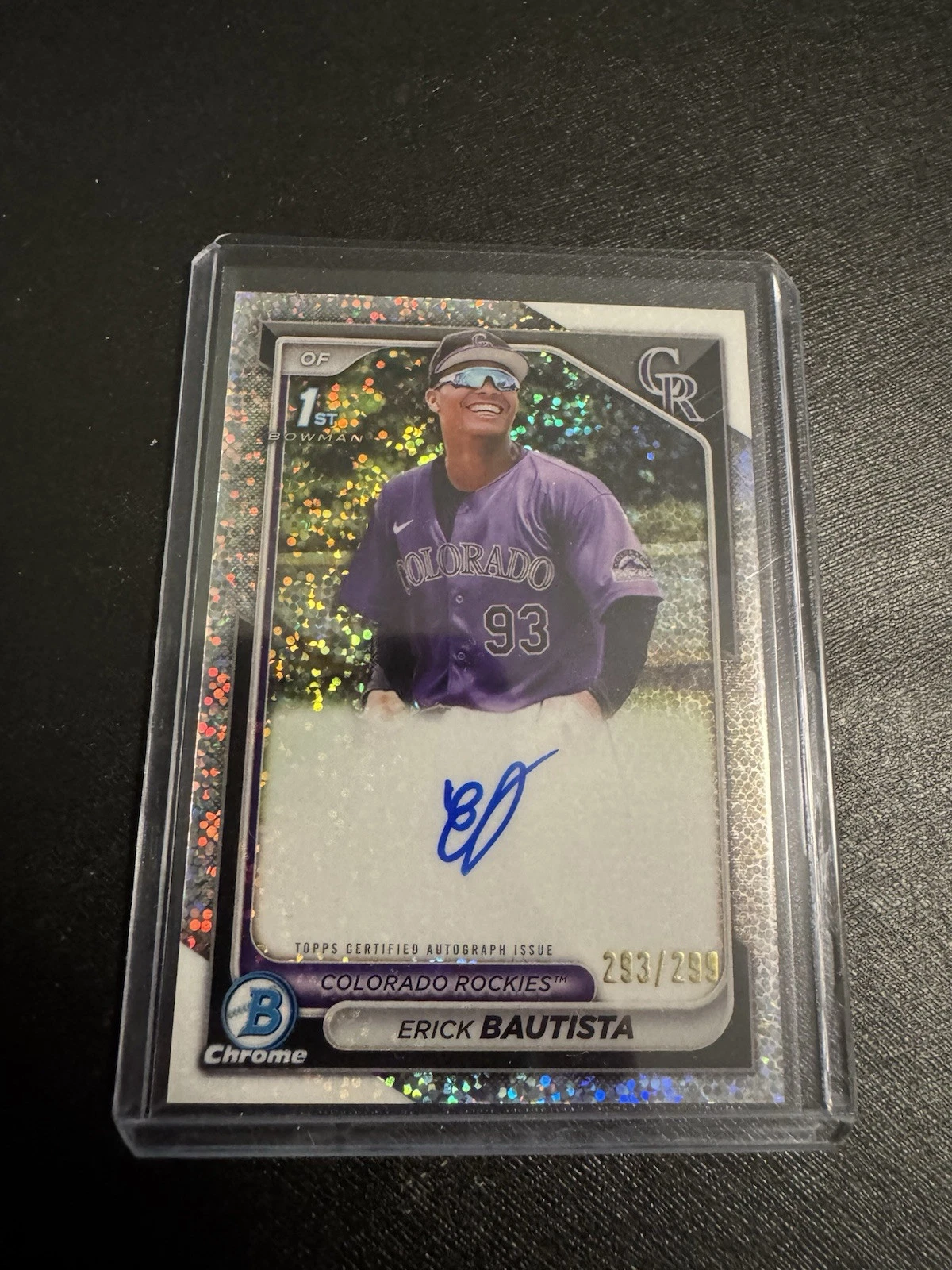 Erick Bautista RC SP /299 📈2024 1st Bowman Chrome Speckle Refractor Rookie Auto