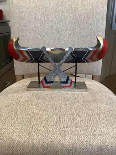Metal Canoe W/Oars -Tealite Holder