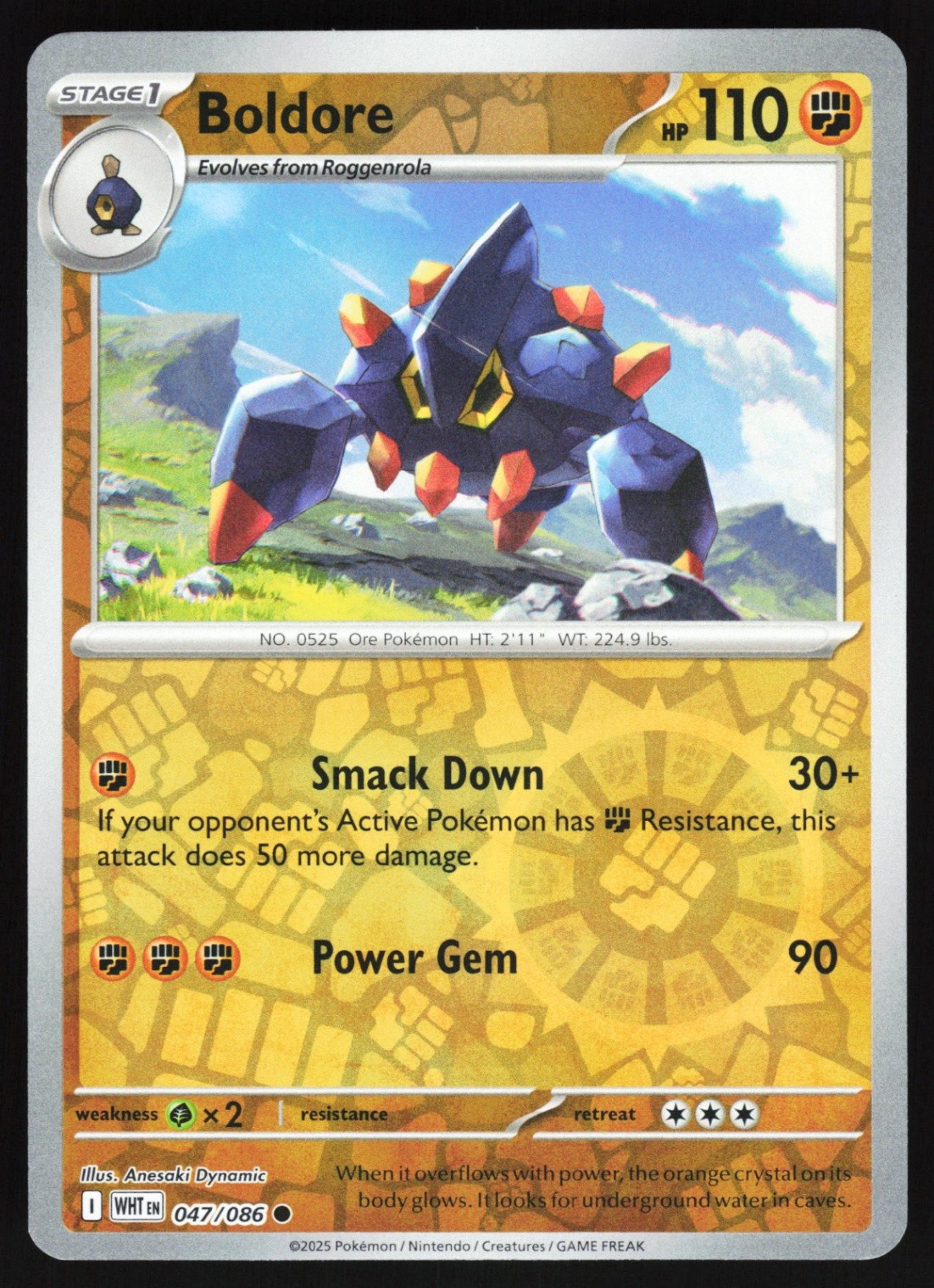 Boldore 047/086 Pokemon SV: White Flare Reverse Holo Common NM