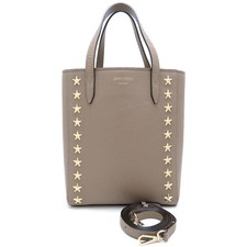 Borsa tote JIMMY CHOO 2 vie in pelle grigio beige /352889