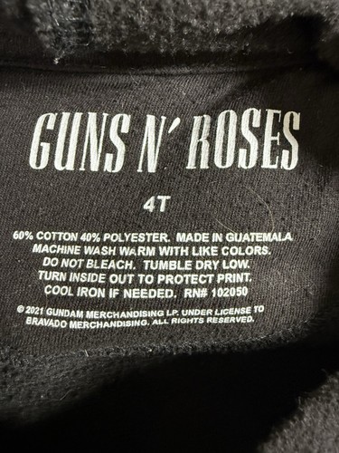 Guns And Roses Child’s Hoodie Size 4T - Picture 3 of 3