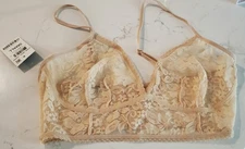 I.N.C. Int'l Concepts Champagne Lace Bralette Lingerie - Size Small - NWT