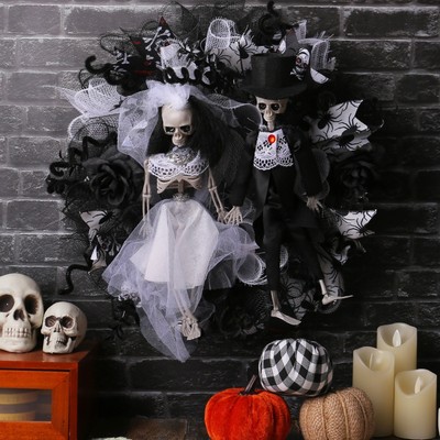Halloween Mysterious Bride Garland Black Mesh Wreath: Verleihen Sie Halloween