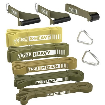 Resistance Bands Set of 5 Pull Up Strength Training Exercise Tribe Lifting Women