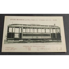 Cartolina Milano - Officine Meccaniche - Carrozza per Tramvia Elettrica