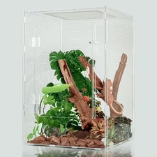 12x12x18Reptile Tank 10 Gallon   Acrylic Reptile Enclosure Terrarium for Crested