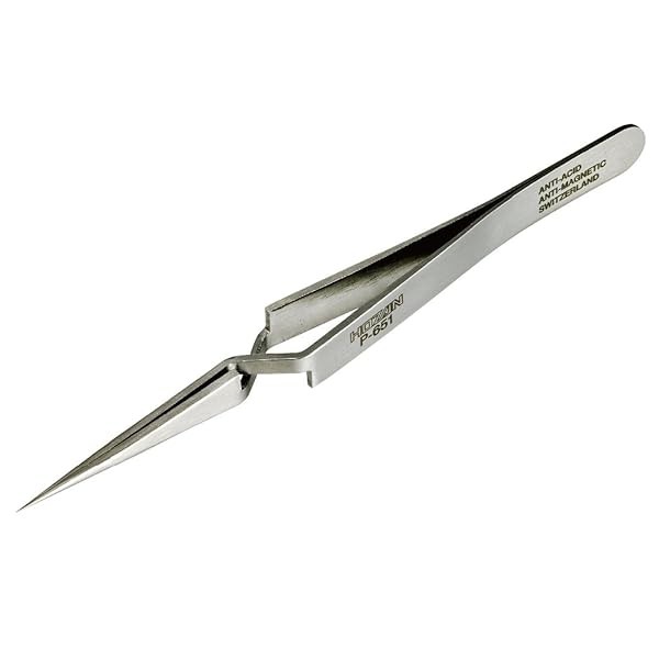 HOZAN HIGH GRADE STAINLESS STEEL TWEEZERS REVERSE ACTION TYPE 118mm P-651 NE