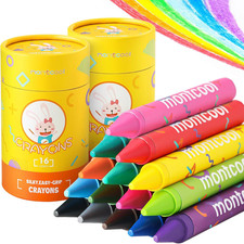 2 Pack Jumbo Crayons 32 Pieces, 16 Colors , Washable Non Toxic Easy to Hold Lar