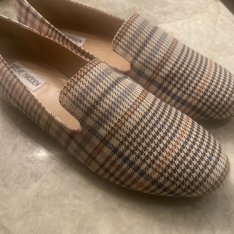 Steve Madden Plaid Flat Loafer Slip On Shoes 9M