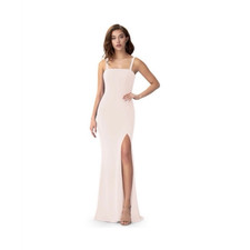 Azazie Blush Pink Sleeveless Bridesmaid Dress Size A4 Polyester