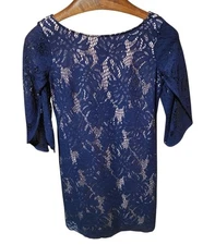 Lilly Pulitzer Bellmont Dress - True Navy Paradise Found Lace Detail  Size Small
