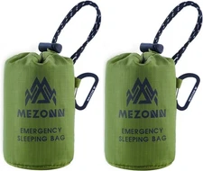 Emergency Sleeping Bag Survival Bivy Sack Use as 37 inches x 80.7", Green-2P 