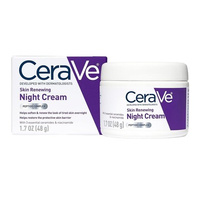 1/2PK CeraVe Skin Renewing Face Night Cream w/ Peptide Complex. Hyaluronic Acid