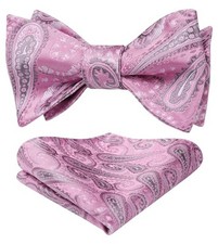 Bow Ties for Men Paisley Bowties Mens Self Tie Bow Tie and One Size 01-pink