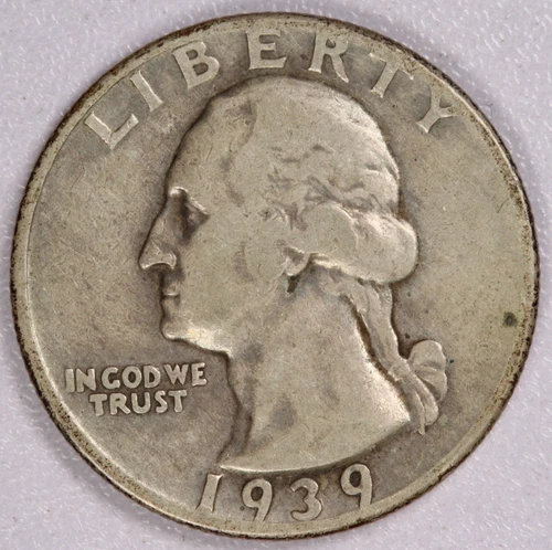 1939-D Washington Silver Quarter 25C-VF