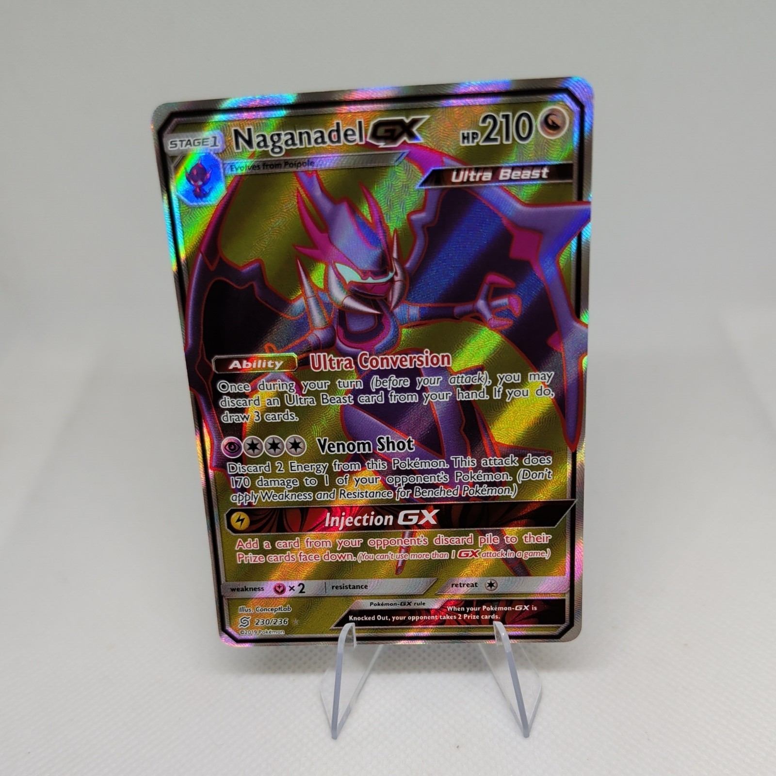 Naganadel GX (Full Art) 230/236 Ultra Rare SM Unified Minds Pokemon NM 1010#219