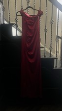 Red Sleeveless Formal Gown Bridesmaid Dress with Ruched Detail