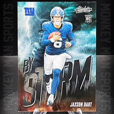 2025 Absolute Football - Jaxson Dart Rookie RC - BY STORM #7 GIANTS MINT