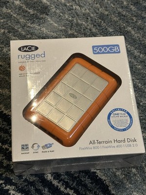 Lacie Rugged  500 GB Hard Drive - Portable HDD USB 2 FireWire 800 & 400 NIB