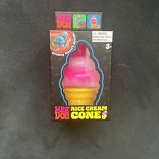 Nee Doh Nice Cream Cone Squishy Toy Pink - Brand New
