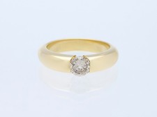Top Preis Ring Solitaire Brillant 0,80 Karat 750 Gelb Gold 18 Karat 12,64 Gramm