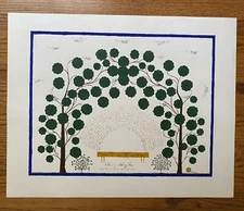 A BOWER OF MULBERRY TREES - American Shaker Folk Art Serigraph Print - 28” x 23”