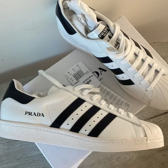 Size 12.5 - adidas Superstar X Prada sneaker White Black 2019