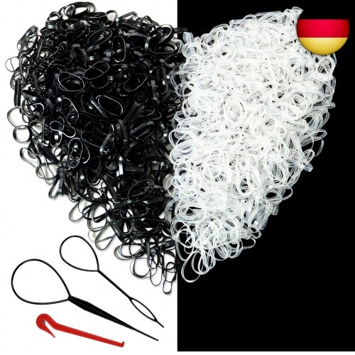 Hanyousheng Mini Haargummis, 1000 Stück Kleine Haargummis, Schwarz und - Bild 1 von 7