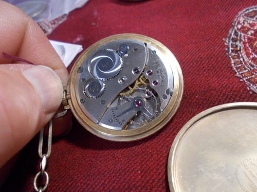 Elgin 10s 15J pocket watch with antique chain watch does not work overwound - Picture 10 of 12