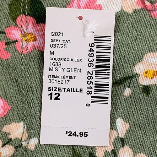 The Children’s Place Girls Size 12 Green Distressed Denim Shortie Shorts NWT - Picture 8 of 8