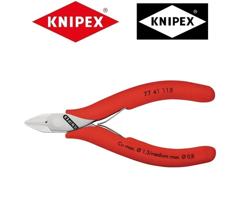 KNIPEX 7701115 Elektronikseitenschneider 115mm Form 0 mit Facette Öffnungsfeder