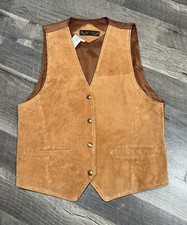 Don  t Stop Large Mens Suede Vintage Western Cowboy Vest