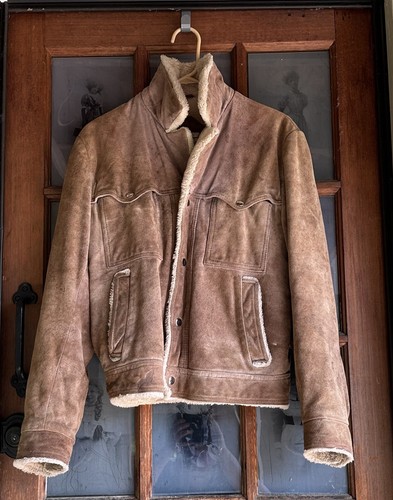Vintage 1970’s Heavy Lined Suede Western Barn Ranch Farm Worn Jacket 38 Campus - Picture 5 of 24