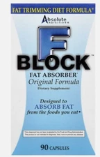 Absolute Nutrition FBlock Fat Absorber 90 Capsules Exp 11/2026