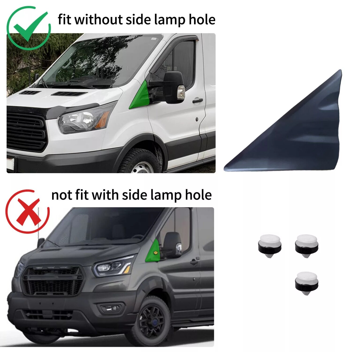 Front Left Wing Mirror Trim Moulding Corner End For Ford Transit-250 2015-2021