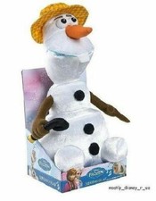 New Disney Frozen Singing Olaf Talking Snowman Plush Toy Doll Figure Hat 15"